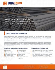 Tube Bending - Honiron